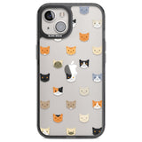 Cute Cat Face Transparent Phone Case iPhone 12 / Black Impact Case,iPhone 12 Pro / Black Impact Case,iPhone 13 / Black Impact Case,iPhone 14 / Black Impact Case,iPhone 15 / Black Impact Case,iPhone 15 Plus / Black Impact Case Blanc Space