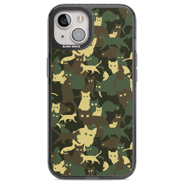 Forest Green Cat Camouflage Pattern Phone Case iPhone 12 / Black Impact Case,iPhone 13 / Black Impact Case,iPhone 12 Pro / Black Impact Case,iPhone 14 / Black Impact Case,iPhone 15 Plus / Black Impact Case,iPhone 15 / Black Impact Case Blanc Space