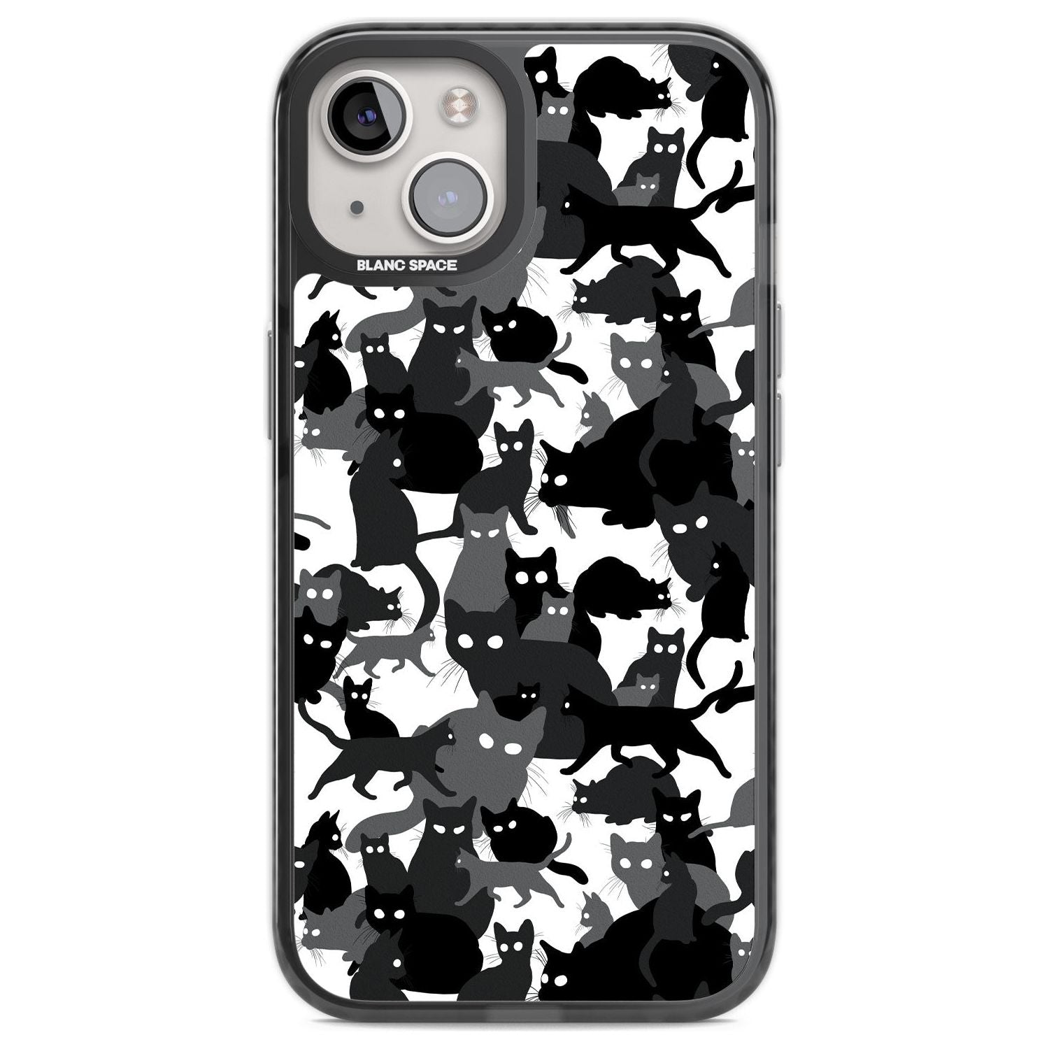 Black & White Cat Camouflage Phone Case iPhone 12 / Black Impact Case,iPhone 13 / Black Impact Case,iPhone 12 Pro / Black Impact Case,iPhone 14 / Black Impact Case,iPhone 15 Plus / Black Impact Case,iPhone 15 / Black Impact Case Blanc Space