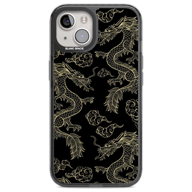 Black and Gold Dragon Pattern Phone Case iPhone 13 / Black Impact Case,iPhone 12 Pro / Black Impact Case,iPhone 12 / Black Impact Case,iPhone 14 / Black Impact Case,iPhone 15 Plus / Black Impact Case,iPhone 15 / Black Impact Case Blanc Space