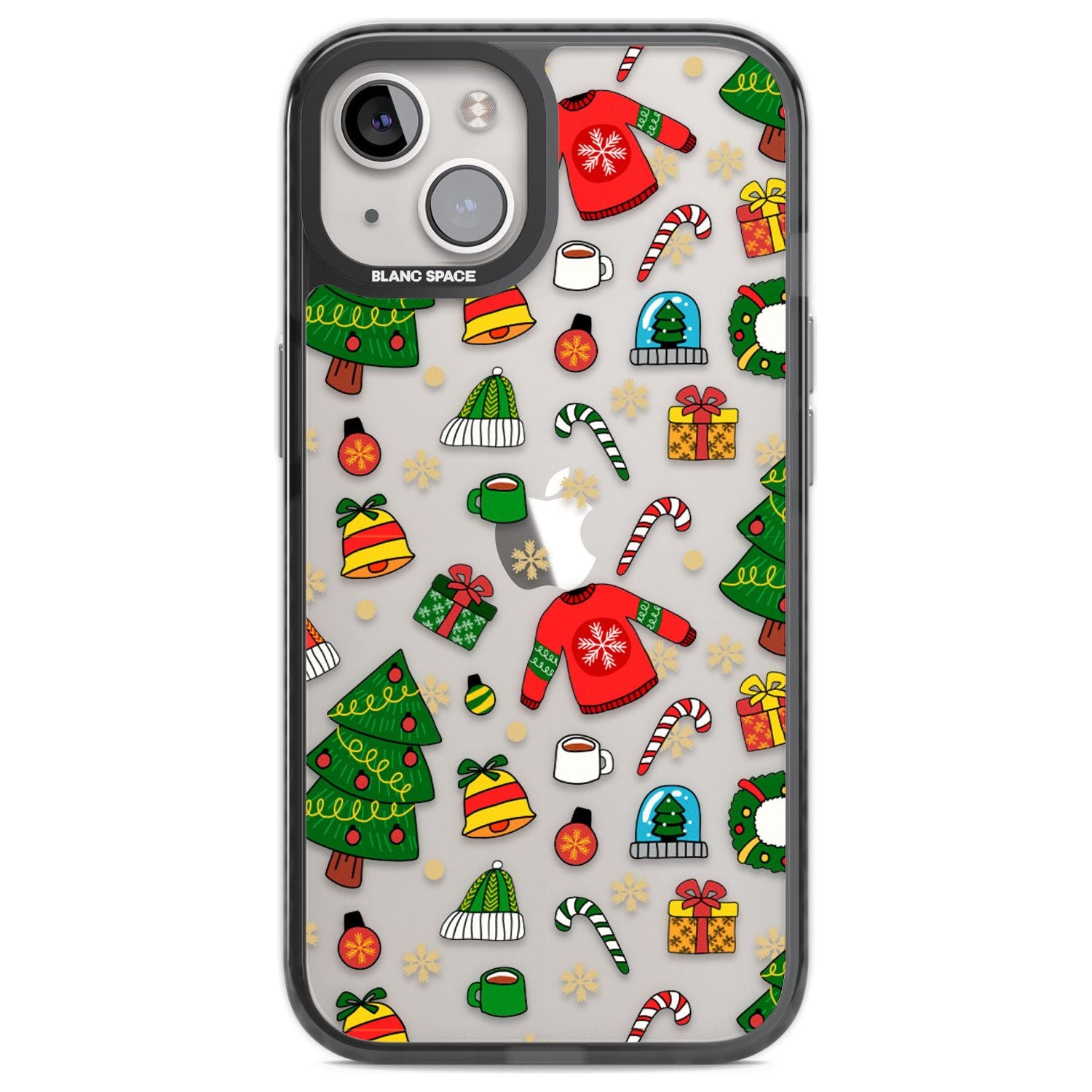 Christmas Mixture Pattern Phone Case iPhone 13 / Black Impact Case,iPhone 12 Pro / Black Impact Case,iPhone 12 / Black Impact Case,iPhone 14 / Black Impact Case,iPhone 15 Plus / Black Impact Case,iPhone 15 / Black Impact Case Blanc Space