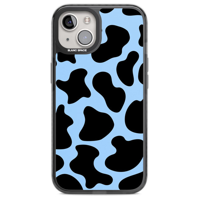 Blue and Black Cow Print Phone Case iPhone 13 / Black Impact Case,iPhone 12 Pro / Black Impact Case,iPhone 12 / Black Impact Case,iPhone 14 / Black Impact Case,iPhone 15 Plus / Black Impact Case,iPhone 15 / Black Impact Case Blanc Space