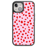 Red on Pink Dalmatian Polka Dot Spots