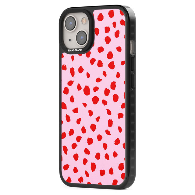 Red on Pink Dalmatian Polka Dot Spots