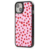 Red on Pink Dalmatian Polka Dot Spots