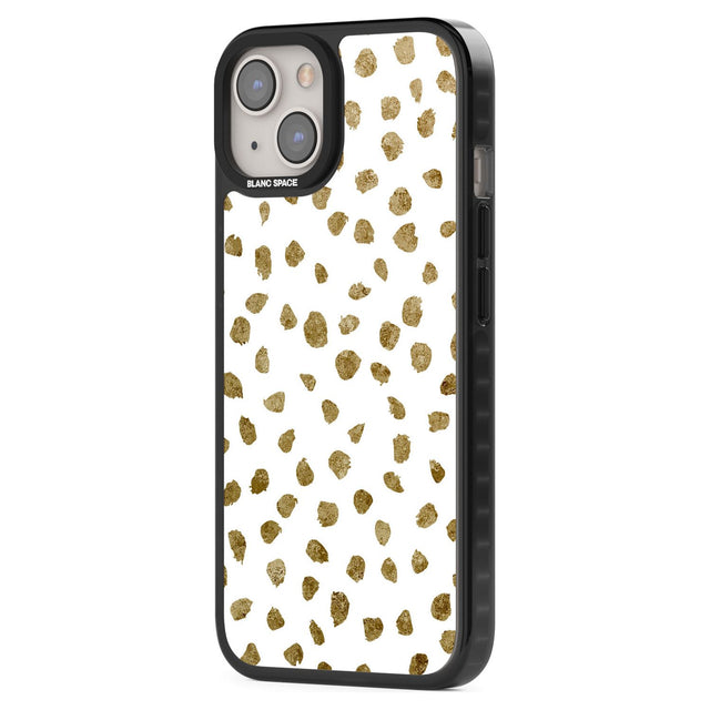 Gold Look on White Dalmatian Polka Dot Spots Phone Case iPhone 15 Pro Max / Black Impact Case,iPhone 15 Plus / Black Impact Case,iPhone 15 Pro / Black Impact Case,iPhone 15 / Black Impact Case,iPhone 15 Pro Max / Impact Case,iPhone 15 Plus / Impact Case,iPhone 15 Pro / Impact Case,iPhone 15 / Impact Case,iPhone 15 Pro Max / Magsafe Black Impact Case,iPhone 15 Plus / Magsafe Black Impact Case,iPhone 15 Pro / Magsafe Black Impact Case,iPhone 15 / Magsafe Black Impact Case,iPhone 14 Pro Max / Black Impact Case