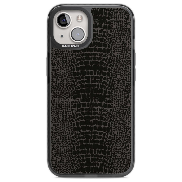 Dark Animal Print Pattern Snake Skin Phone Case iPhone 12 / Black Impact Case,iPhone 13 / Black Impact Case,iPhone 12 Pro / Black Impact Case,iPhone 14 / Black Impact Case,iPhone 15 Plus / Black Impact Case,iPhone 15 / Black Impact Case Blanc Space