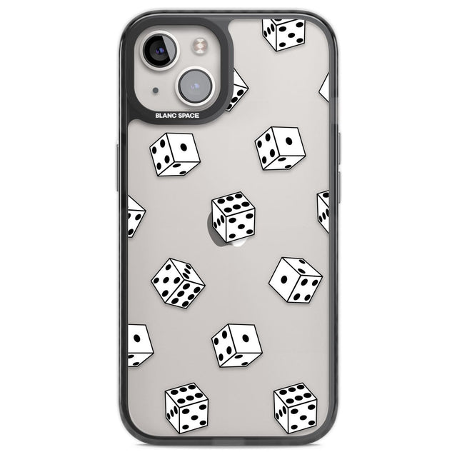 Clear Dice Pattern Phone Case iPhone 13 / Black Impact Case,iPhone 12 Pro / Black Impact Case,iPhone 12 / Black Impact Case,iPhone 14 / Black Impact Case,iPhone 15 Plus / Black Impact Case,iPhone 15 / Black Impact Case Blanc Space