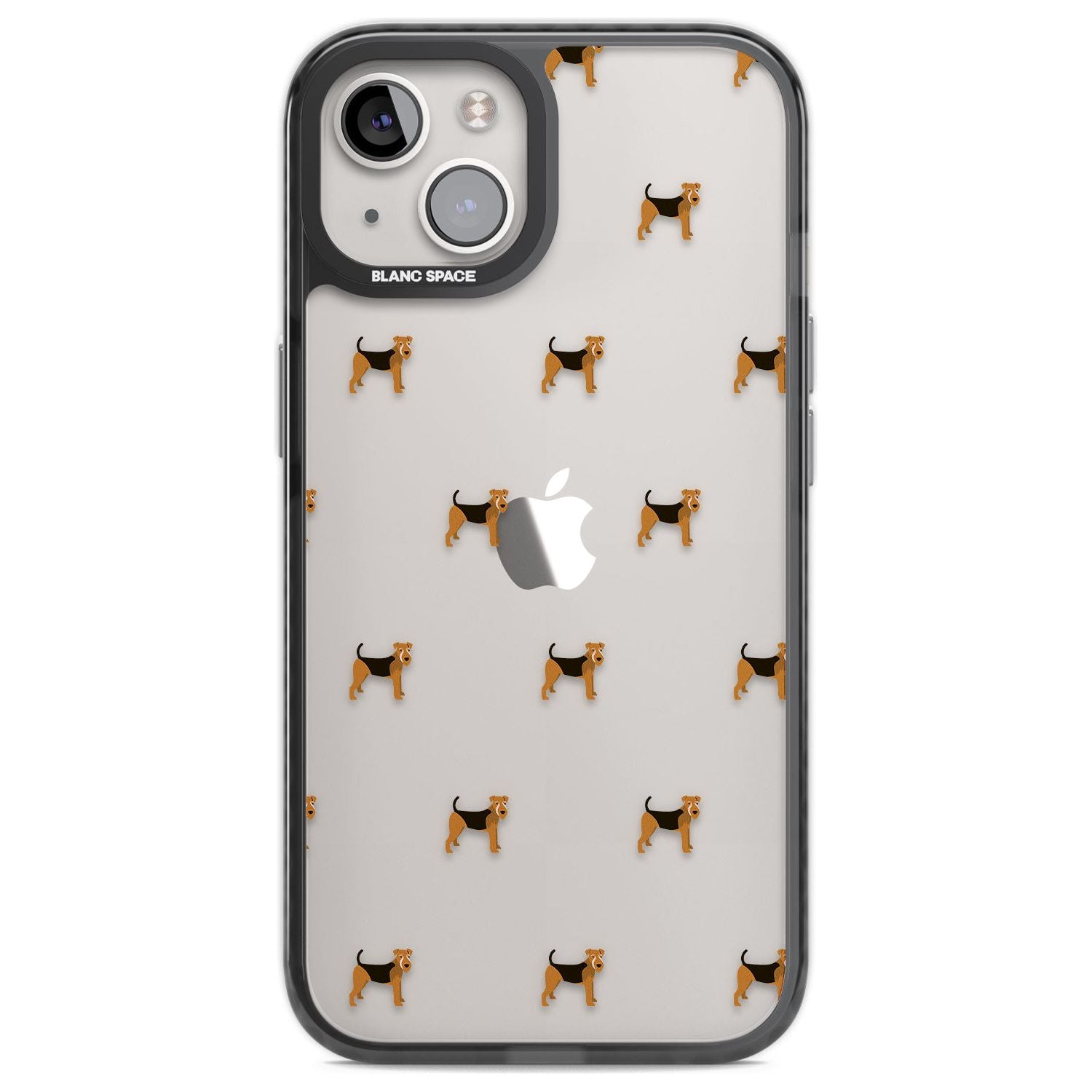 Airedale Terrier Dog Pattern Clear Phone Case iPhone 12 / Black Impact Case,iPhone 13 / Black Impact Case,iPhone 12 Pro / Black Impact Case,iPhone 14 / Black Impact Case,iPhone 15 Plus / Black Impact Case,iPhone 15 / Black Impact Case Blanc Space