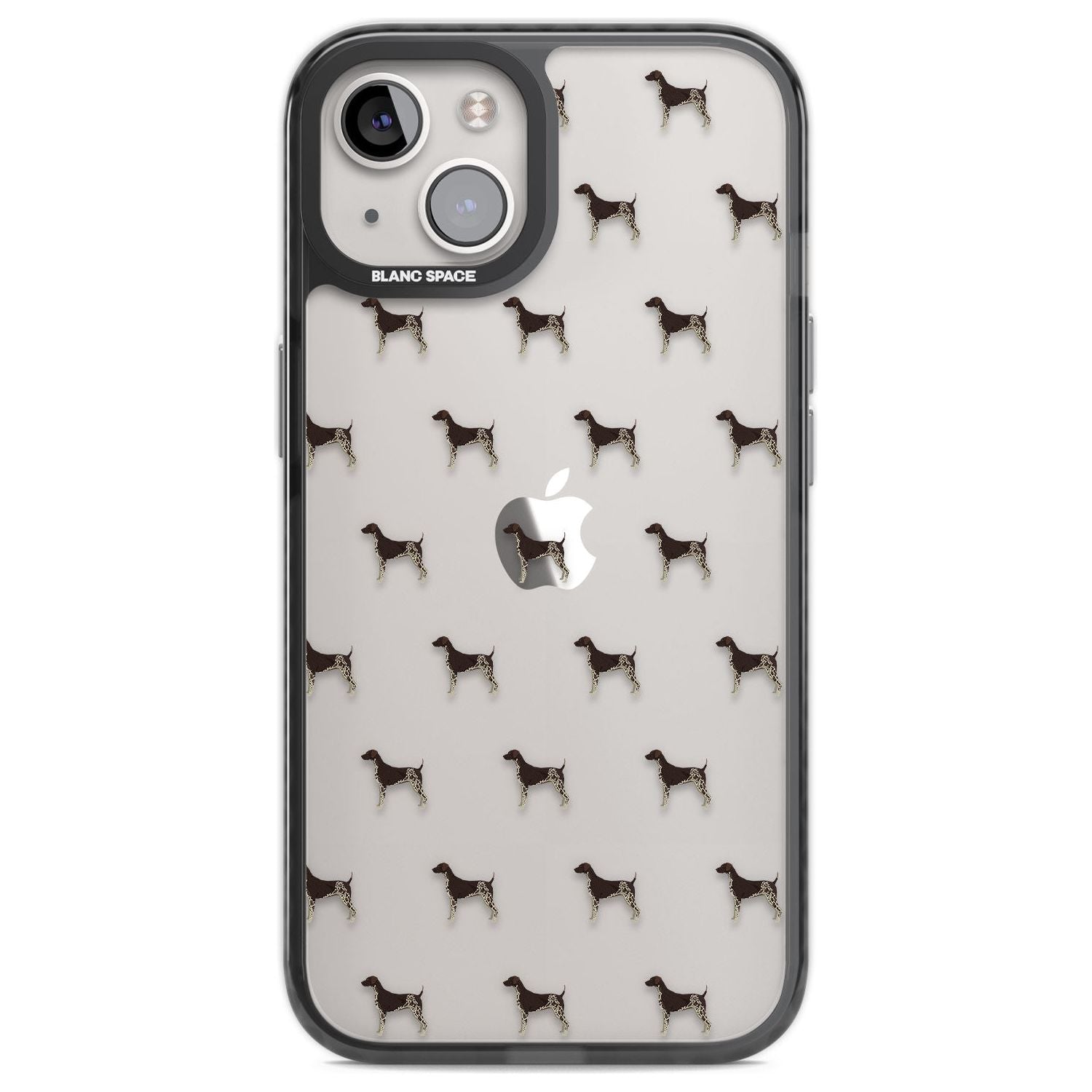German Shorthaired Pointer Dog Pattern Clear Phone Case iPhone 12 / Black Impact Case,iPhone 13 / Black Impact Case,iPhone 12 Pro / Black Impact Case,iPhone 14 / Black Impact Case,iPhone 15 Plus / Black Impact Case,iPhone 15 / Black Impact Case Blanc Space
