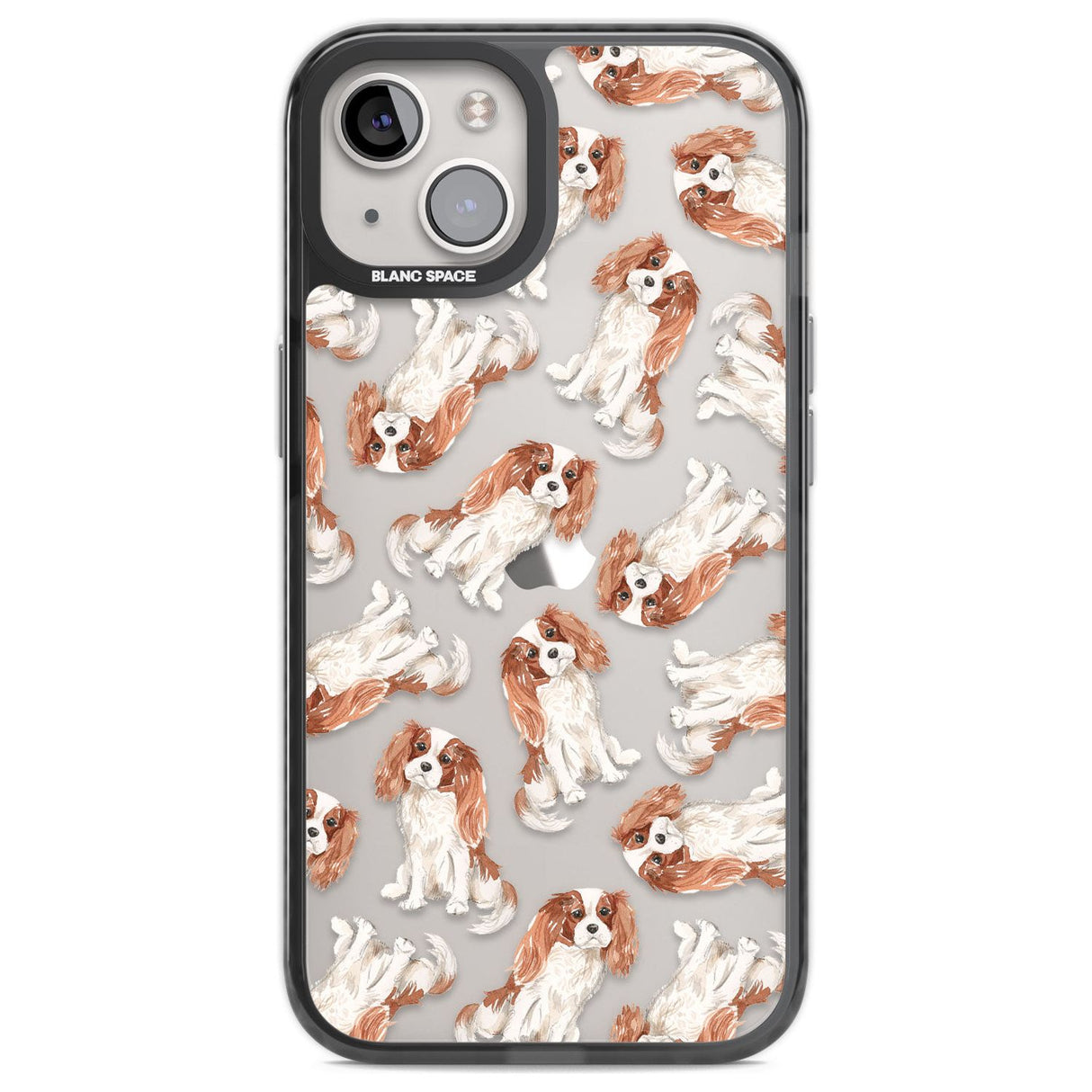 Cavalier King Charles Spaniel Dog Pattern Phone Case iPhone 12 / Black Impact Case,iPhone 13 / Black Impact Case,iPhone 12 Pro / Black Impact Case,iPhone 14 / Black Impact Case,iPhone 15 Plus / Black Impact Case,iPhone 15 / Black Impact Case Blanc Space