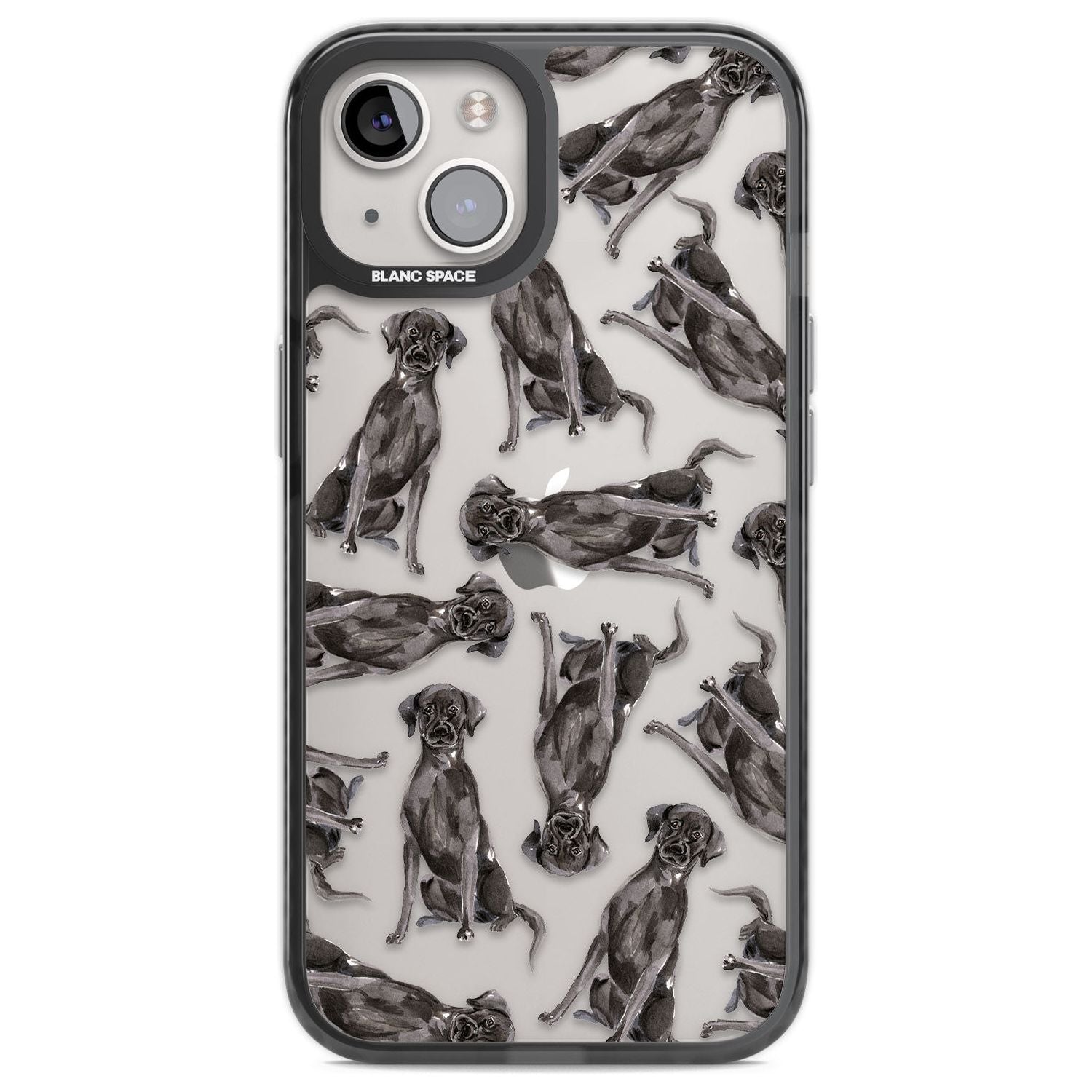 Black Labrador Watercolour Dog Pattern