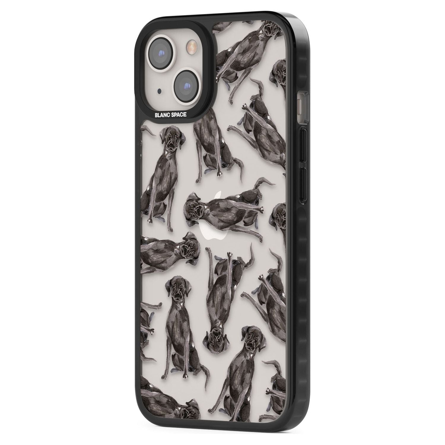 Black Labrador Watercolour Dog Pattern