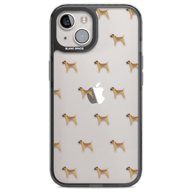 Border Terrier Dog Pattern Clear Phone Case iPhone 12 / Black Impact Case,iPhone 13 / Black Impact Case,iPhone 12 Pro / Black Impact Case,iPhone 14 / Black Impact Case,iPhone 15 Plus / Black Impact Case,iPhone 15 / Black Impact Case Blanc Space