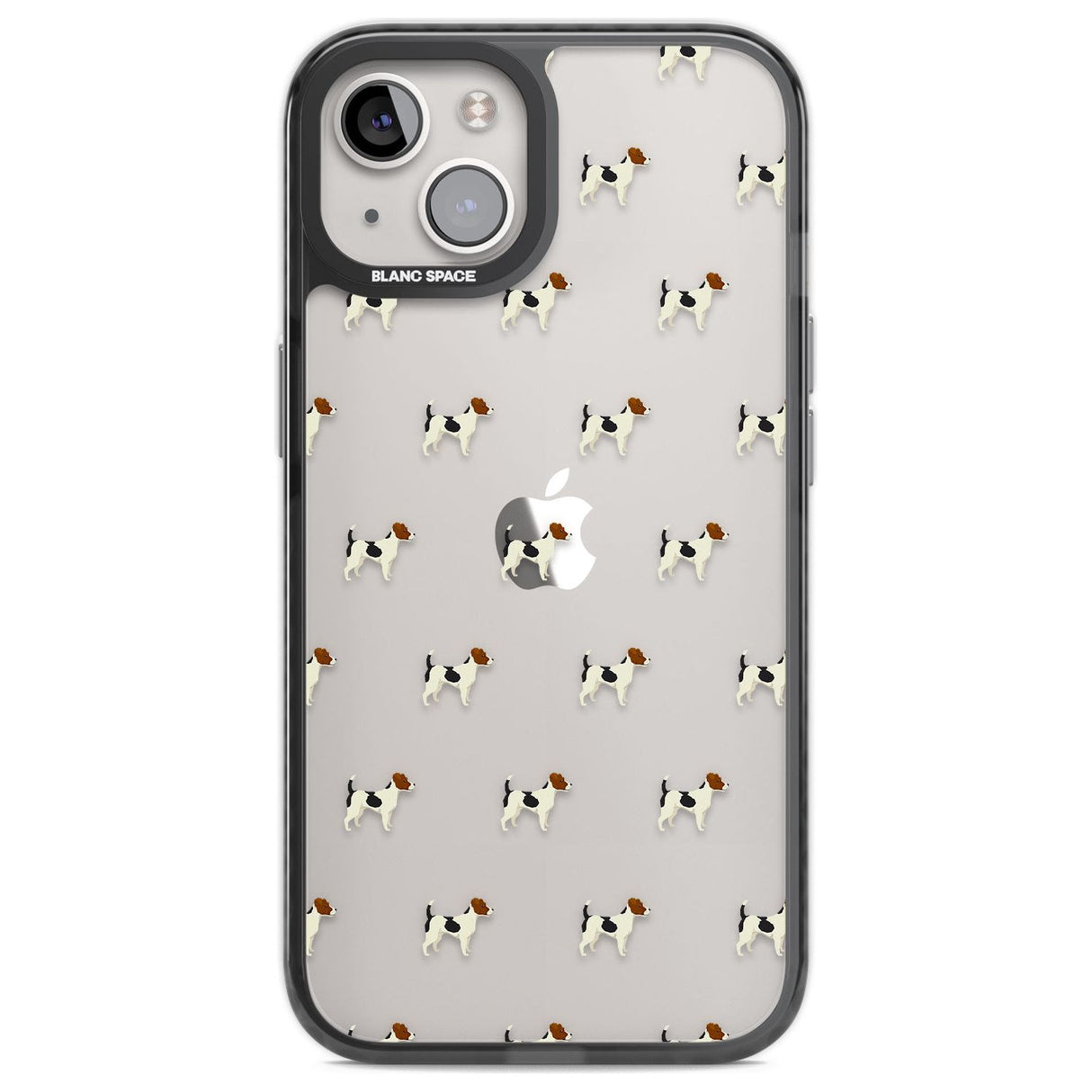 Jack Russell Terrier Dog Pattern Clear Phone Case iPhone 12 / Black Impact Case,iPhone 13 / Black Impact Case,iPhone 12 Pro / Black Impact Case,iPhone 14 / Black Impact Case,iPhone 15 Plus / Black Impact Case,iPhone 15 / Black Impact Case Blanc Space