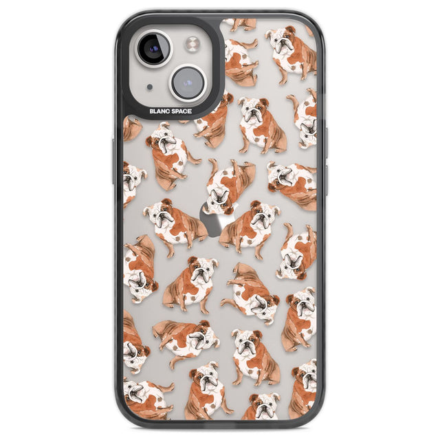 English Bulldog Watercolour Dog Pattern Phone Case iPhone 12 / Black Impact Case,iPhone 12 Pro / Black Impact Case,iPhone 13 / Black Impact Case,iPhone 14 / Black Impact Case,iPhone 15 / Black Impact Case,iPhone 15 Plus / Black Impact Case Blanc Space