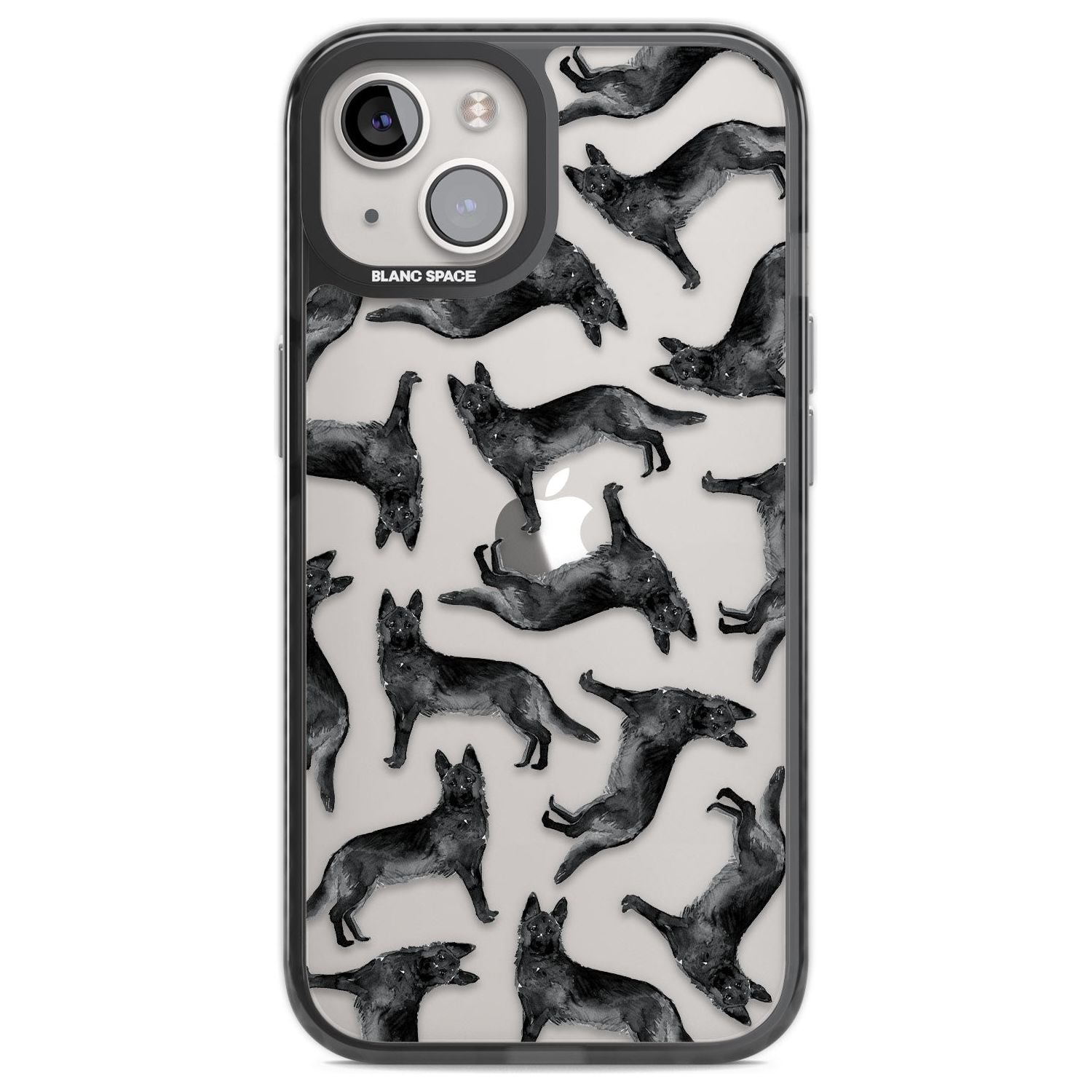 German Shepherd (Black) Watercolour Dog Pattern