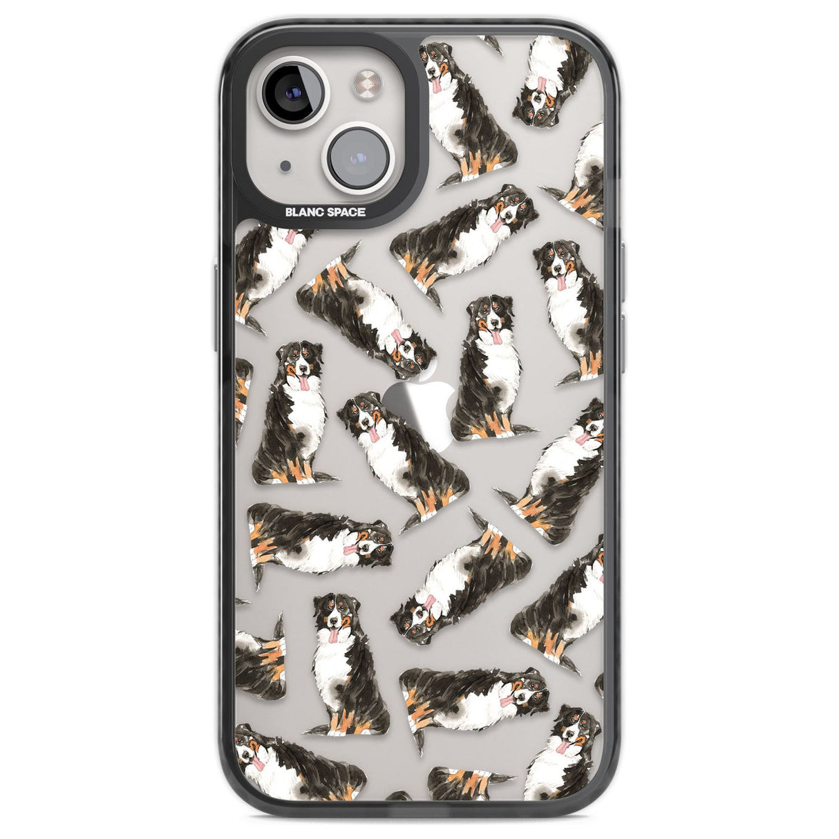 Bernese Mountain Dog Watercolour Dog Pattern Phone Case iPhone 12 / Black Impact Case,iPhone 13 / Black Impact Case,iPhone 12 Pro / Black Impact Case,iPhone 14 / Black Impact Case,iPhone 15 Plus / Black Impact Case,iPhone 15 / Black Impact Case Blanc Space