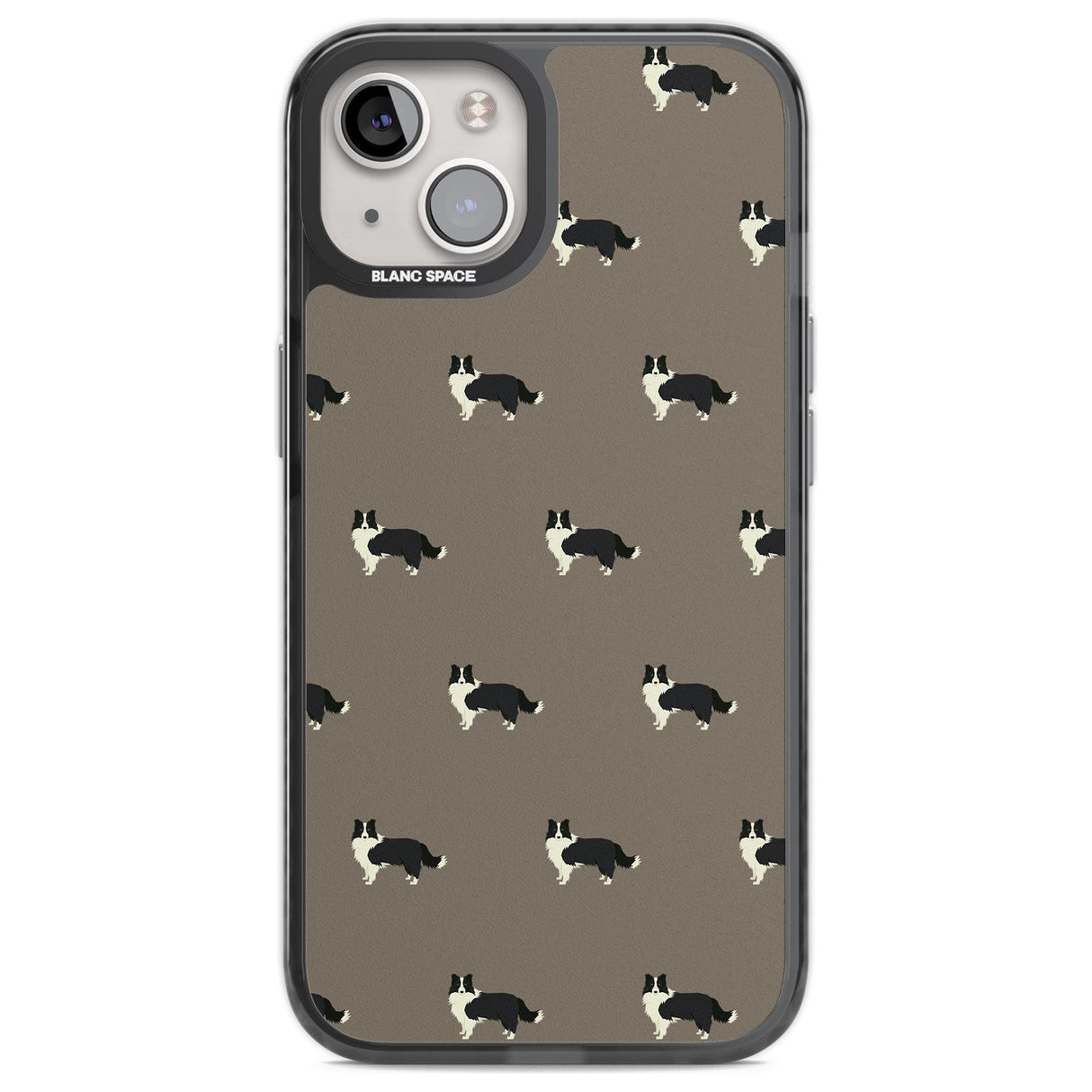 Border Collie Dog Pattern Phone Case iPhone 12 / Black Impact Case,iPhone 13 / Black Impact Case,iPhone 12 Pro / Black Impact Case,iPhone 14 / Black Impact Case,iPhone 15 Plus / Black Impact Case,iPhone 15 / Black Impact Case Blanc Space