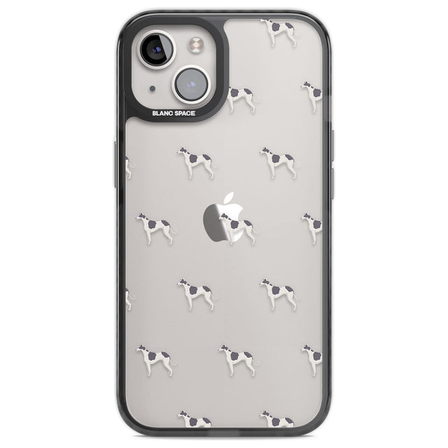 Greyhound Dog Pattern Clear Phone Case iPhone 12 / Black Impact Case,iPhone 13 / Black Impact Case,iPhone 12 Pro / Black Impact Case,iPhone 14 / Black Impact Case,iPhone 15 Plus / Black Impact Case,iPhone 15 / Black Impact Case Blanc Space