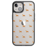 Pembroke Welsh Corgi Dog Pattern Clear Phone Case iPhone 12 / Black Impact Case,iPhone 13 / Black Impact Case,iPhone 12 Pro / Black Impact Case,iPhone 14 / Black Impact Case,iPhone 15 Plus / Black Impact Case,iPhone 15 / Black Impact Case Blanc Space