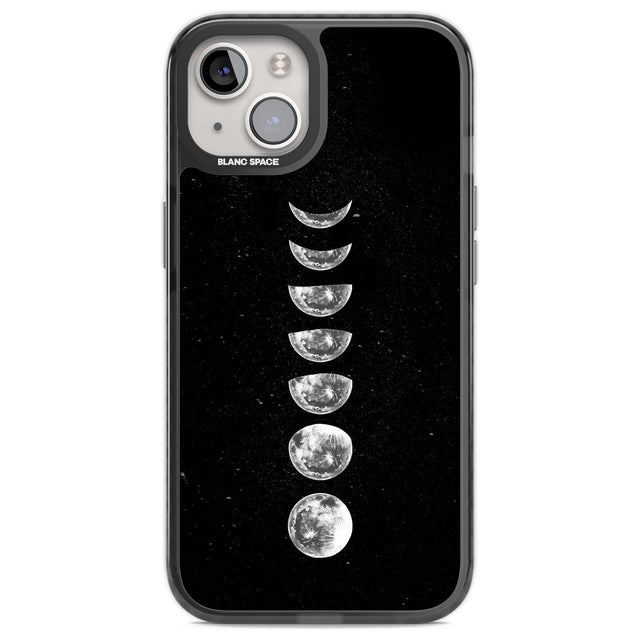 Light Watercolour Moons Phone Case iPhone 12 / Black Impact Case,iPhone 13 / Black Impact Case,iPhone 12 Pro / Black Impact Case,iPhone 14 / Black Impact Case,iPhone 15 Plus / Black Impact Case,iPhone 15 / Black Impact Case Blanc Space