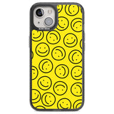 Happy Face Pattern Phone Case iPhone 12 / Black Impact Case,iPhone 13 / Black Impact Case,iPhone 12 Pro / Black Impact Case,iPhone 14 / Black Impact Case,iPhone 15 Plus / Black Impact Case,iPhone 15 / Black Impact Case Blanc Space