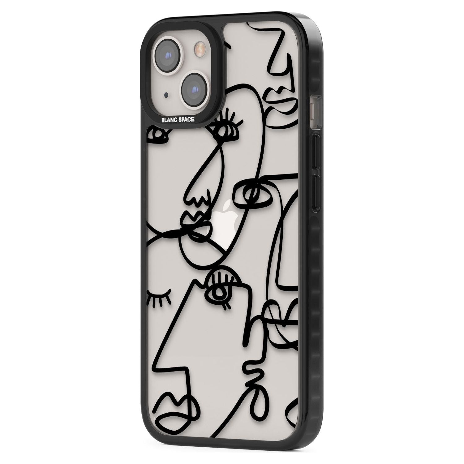 Abstract Continuous Line Faces Black on Clear