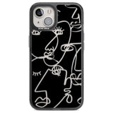 Abstract Continuous Line Faces Clear on Black Phone Case iPhone 12 / Black Impact Case,iPhone 13 / Black Impact Case,iPhone 12 Pro / Black Impact Case,iPhone 14 / Black Impact Case,iPhone 15 Plus / Black Impact Case,iPhone 15 / Black Impact Case Blanc Space