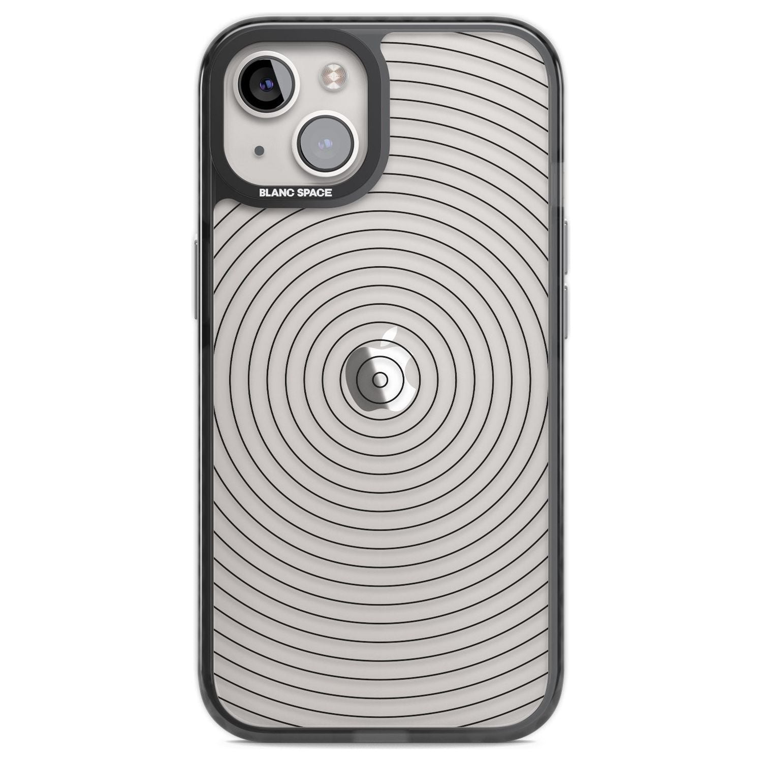 Abstract Lines: Circles Phone Case iPhone 12 / Black Impact Case,iPhone 13 / Black Impact Case,iPhone 12 Pro / Black Impact Case,iPhone 14 / Black Impact Case,iPhone 15 Plus / Black Impact Case,iPhone 15 / Black Impact Case Blanc Space