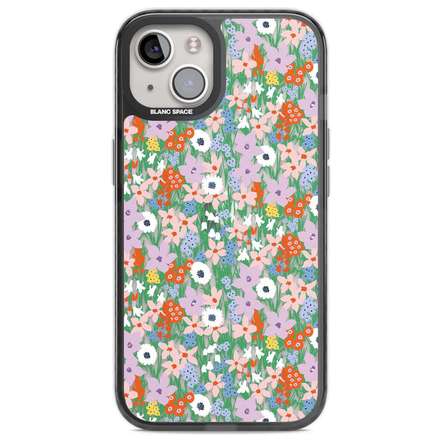Jazzy Floral Mix: Transparent Phone Case iPhone 12 / Black Impact Case,iPhone 13 / Black Impact Case,iPhone 12 Pro / Black Impact Case,iPhone 14 / Black Impact Case,iPhone 15 Plus / Black Impact Case,iPhone 15 / Black Impact Case Blanc Space