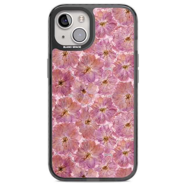 Large Pink Flowers Transparent Design Phone Case iPhone 12 / Black Impact Case,iPhone 13 / Black Impact Case,iPhone 12 Pro / Black Impact Case,iPhone 14 / Black Impact Case,iPhone 15 Plus / Black Impact Case,iPhone 15 / Black Impact Case Blanc Space