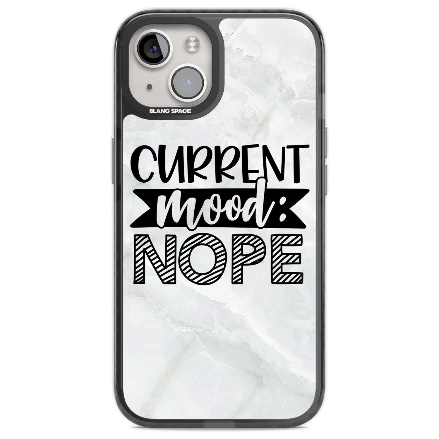 Current Mood NOPE Phone Case iPhone 13 / Black Impact Case,iPhone 14 / Black Impact Case,iPhone 15 / Black Impact Case,iPhone 15 Plus / Black Impact Case Blanc Space