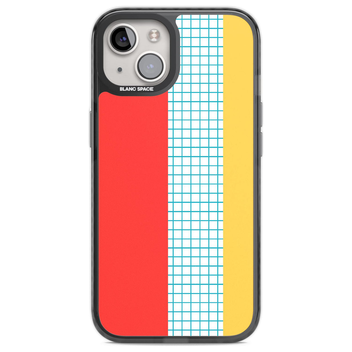 Abstract Grid Red, Blue, Yellow Phone Case iPhone 12 / Black Impact Case,iPhone 13 / Black Impact Case,iPhone 12 Pro / Black Impact Case,iPhone 14 / Black Impact Case,iPhone 15 Plus / Black Impact Case,iPhone 15 / Black Impact Case Blanc Space
