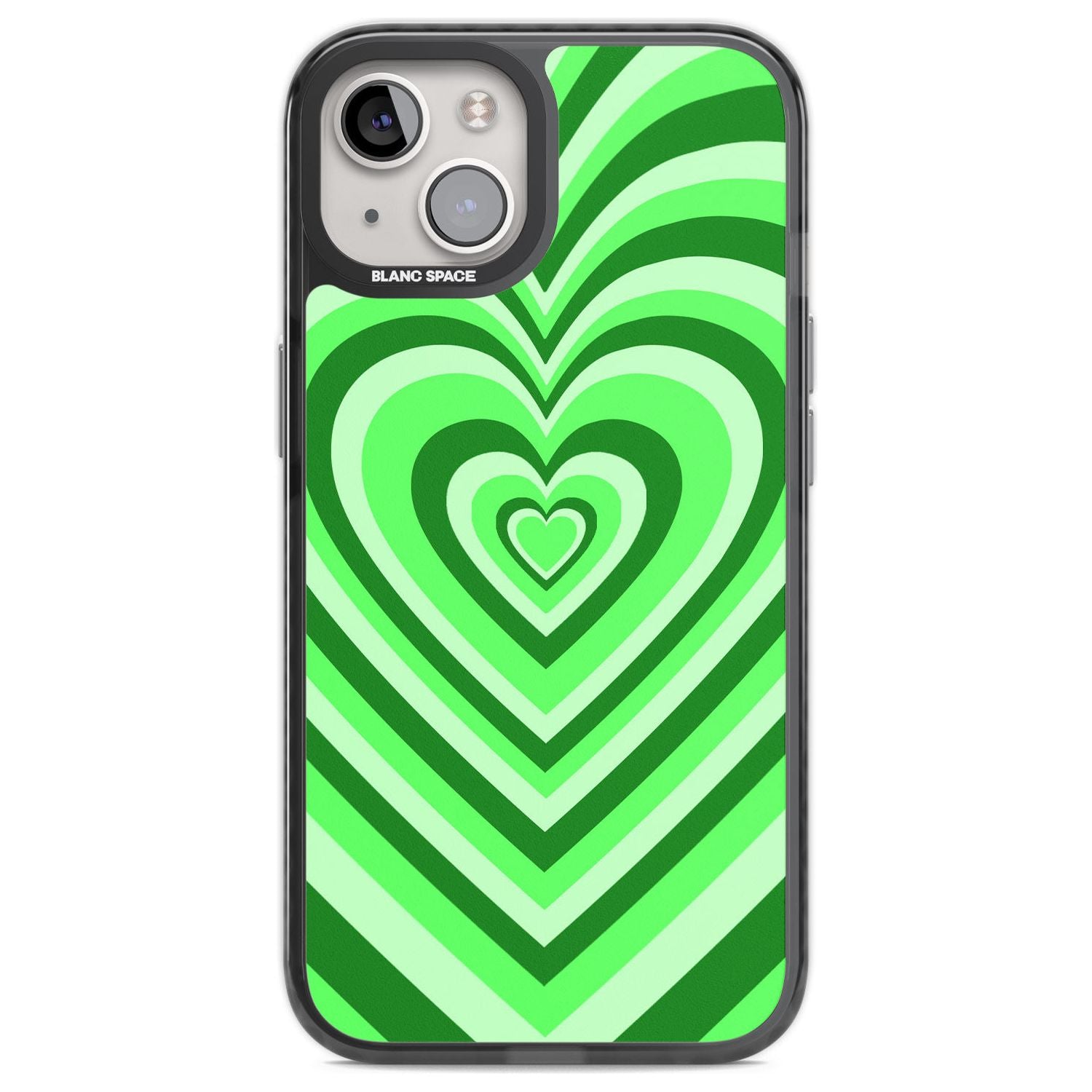 Green Heart Illusion Phone Case iPhone 13 / Black Impact Case,iPhone 12 Pro / Black Impact Case,iPhone 12 / Black Impact Case,iPhone 14 / Black Impact Case,iPhone 15 Plus / Black Impact Case,iPhone 15 / Black Impact Case Blanc Space