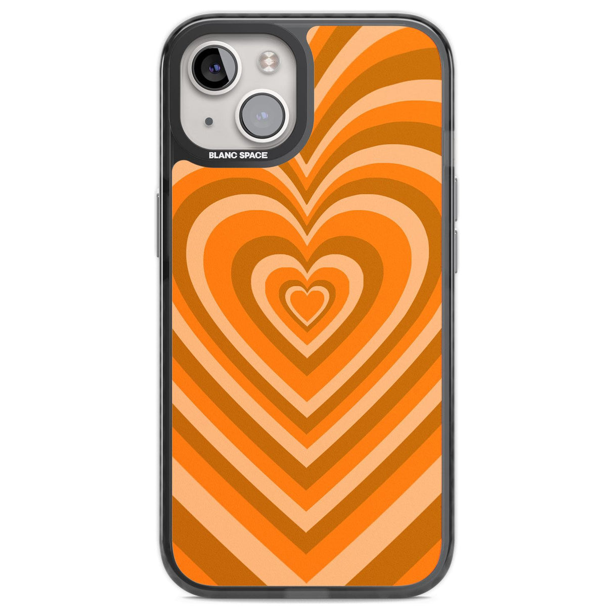 Orange Heart Illusion Phone Case iPhone 13 / Black Impact Case,iPhone 12 Pro / Black Impact Case,iPhone 12 / Black Impact Case,iPhone 14 / Black Impact Case,iPhone 15 Plus / Black Impact Case,iPhone 15 / Black Impact Case Blanc Space