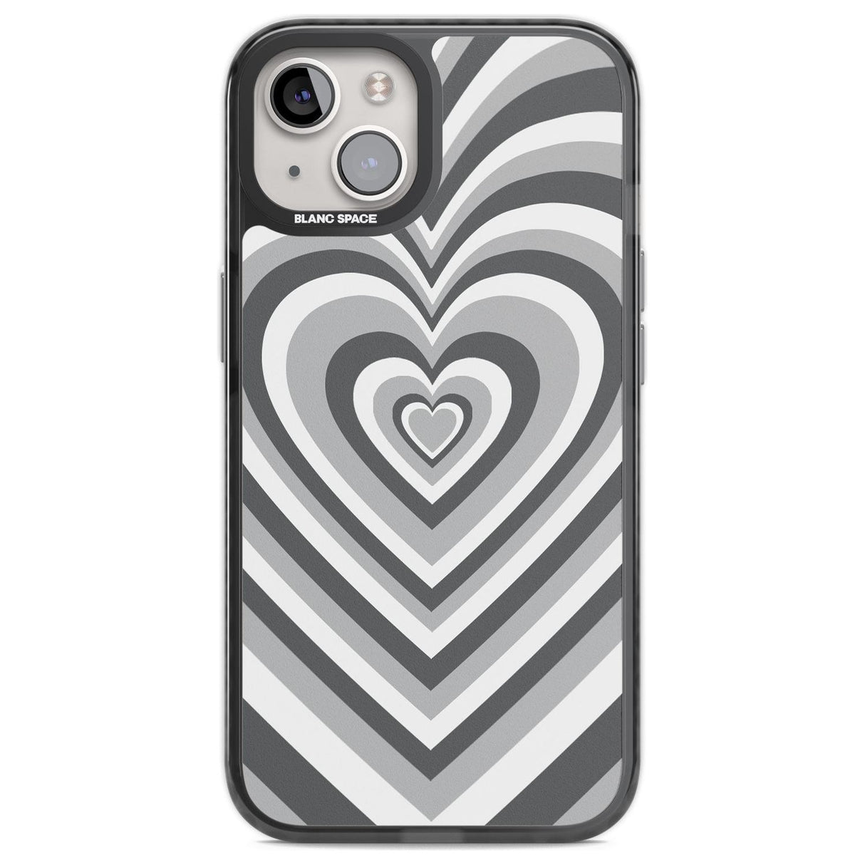 Monochrome Heart Illusion Phone Case iPhone 13 / Black Impact Case,iPhone 12 Pro / Black Impact Case,iPhone 12 / Black Impact Case,iPhone 14 / Black Impact Case,iPhone 15 Plus / Black Impact Case,iPhone 15 / Black Impact Case Blanc Space