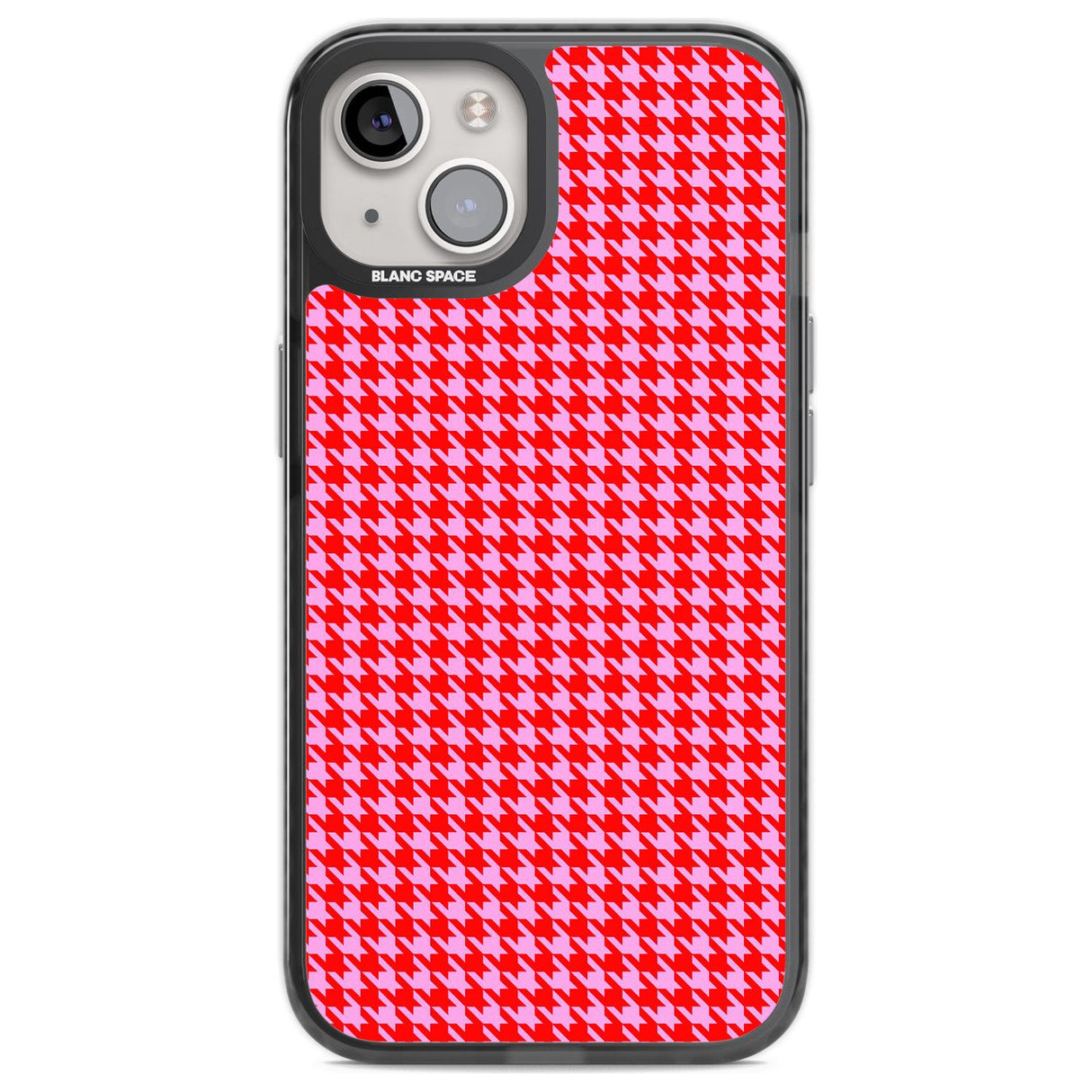 Neon Pink & Red Houndstooth Pattern Phone Case iPhone 12 / Black Impact Case,iPhone 13 / Black Impact Case,iPhone 12 Pro / Black Impact Case,iPhone 14 / Black Impact Case,iPhone 15 Plus / Black Impact Case,iPhone 15 / Black Impact Case Blanc Space