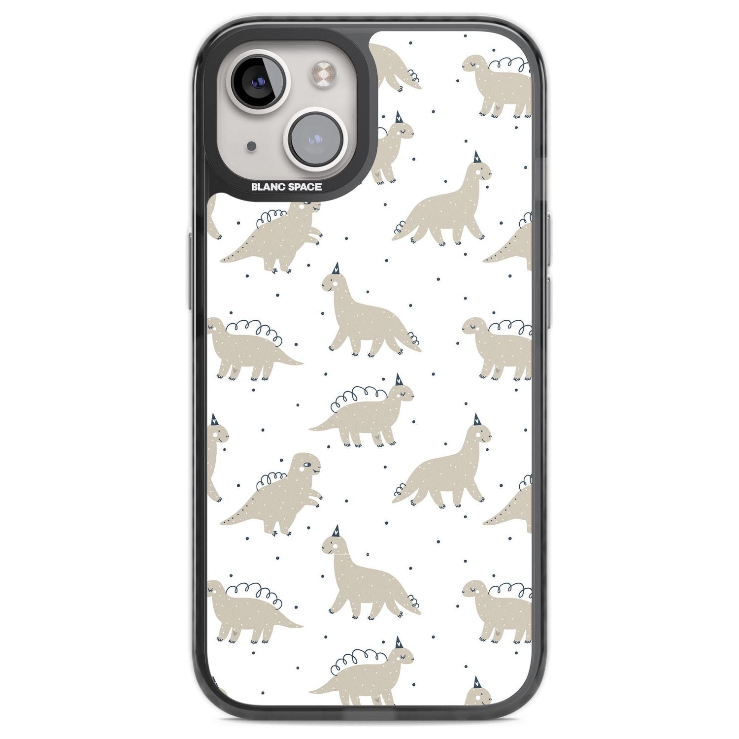 Adorable Dinosaurs Pattern Phone Case iPhone 12 / Black Impact Case,iPhone 13 / Black Impact Case,iPhone 12 Pro / Black Impact Case,iPhone 14 / Black Impact Case,iPhone 15 Plus / Black Impact Case,iPhone 15 / Black Impact Case Blanc Space