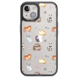 Cats with Toys - Clear Phone Case iPhone 12 / Black Impact Case,iPhone 13 / Black Impact Case,iPhone 12 Pro / Black Impact Case,iPhone 14 / Black Impact Case,iPhone 15 Plus / Black Impact Case,iPhone 15 / Black Impact Case Blanc Space