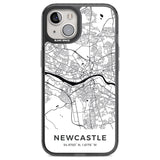 Map of Newcastle, England Phone Case iPhone 12 / Black Impact Case,iPhone 13 / Black Impact Case,iPhone 12 Pro / Black Impact Case,iPhone 14 / Black Impact Case,iPhone 15 Plus / Black Impact Case,iPhone 15 / Black Impact Case Blanc Space