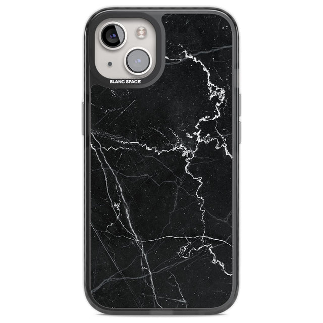 Bold Black Marble with White Texture Phone Case iPhone 13 / Black Impact Case,iPhone 14 / Black Impact Case,iPhone 15 / Black Impact Case,iPhone 15 Plus / Black Impact Case Blanc Space