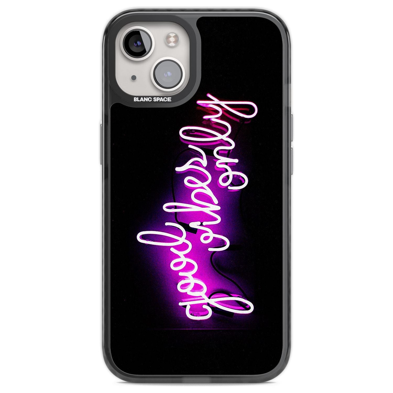 Good Vibes Only Pink Neon Phone Case iPhone 12 / Black Impact Case,iPhone 13 / Black Impact Case,iPhone 12 Pro / Black Impact Case,iPhone 14 / Black Impact Case,iPhone 15 Plus / Black Impact Case,iPhone 15 / Black Impact Case Blanc Space