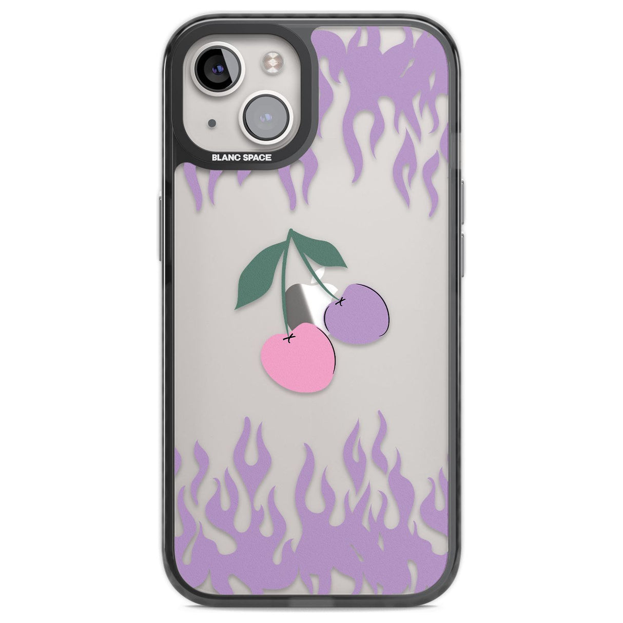 Cherries n' Flames Phone Case iPhone 13 / Black Impact Case,iPhone 12 Pro / Black Impact Case,iPhone 12 / Black Impact Case,iPhone 14 / Black Impact Case,iPhone 15 Plus / Black Impact Case,iPhone 15 / Black Impact Case Blanc Space