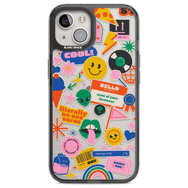 Nostalgic Stickers #1 Phone Case iPhone 12 / Black Impact Case,iPhone 13 / Black Impact Case,iPhone 12 Pro / Black Impact Case,iPhone 14 / Black Impact Case,iPhone 15 Plus / Black Impact Case,iPhone 15 / Black Impact Case Blanc Space