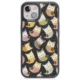 Cute Owl Pattern Phone Case iPhone 13 / Black Impact Case,iPhone 12 / Black Impact Case,iPhone 14 / Black Impact Case,iPhone 15 / Black Impact Case,iPhone 15 Plus / Black Impact Case Blanc Space