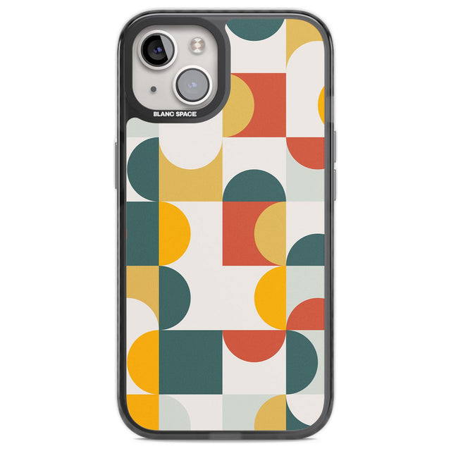 Abstract Retro Shapes: Muted Colour Mix Phone Case iPhone 12 / Black Impact Case,iPhone 13 / Black Impact Case,iPhone 12 Pro / Black Impact Case,iPhone 14 / Black Impact Case,iPhone 15 Plus / Black Impact Case,iPhone 15 / Black Impact Case Blanc Space