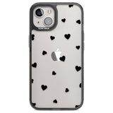 Black Hearts Pattern Phone Case iPhone 12 / Black Impact Case,iPhone 13 / Black Impact Case,iPhone 12 Pro / Black Impact Case,iPhone 14 / Black Impact Case,iPhone 15 Plus / Black Impact Case,iPhone 15 / Black Impact Case Blanc Space