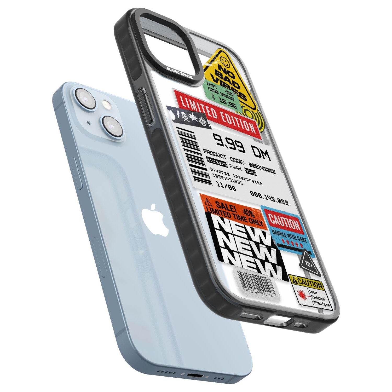 Barcode Sticker Mix Phone Case for iPhone 14