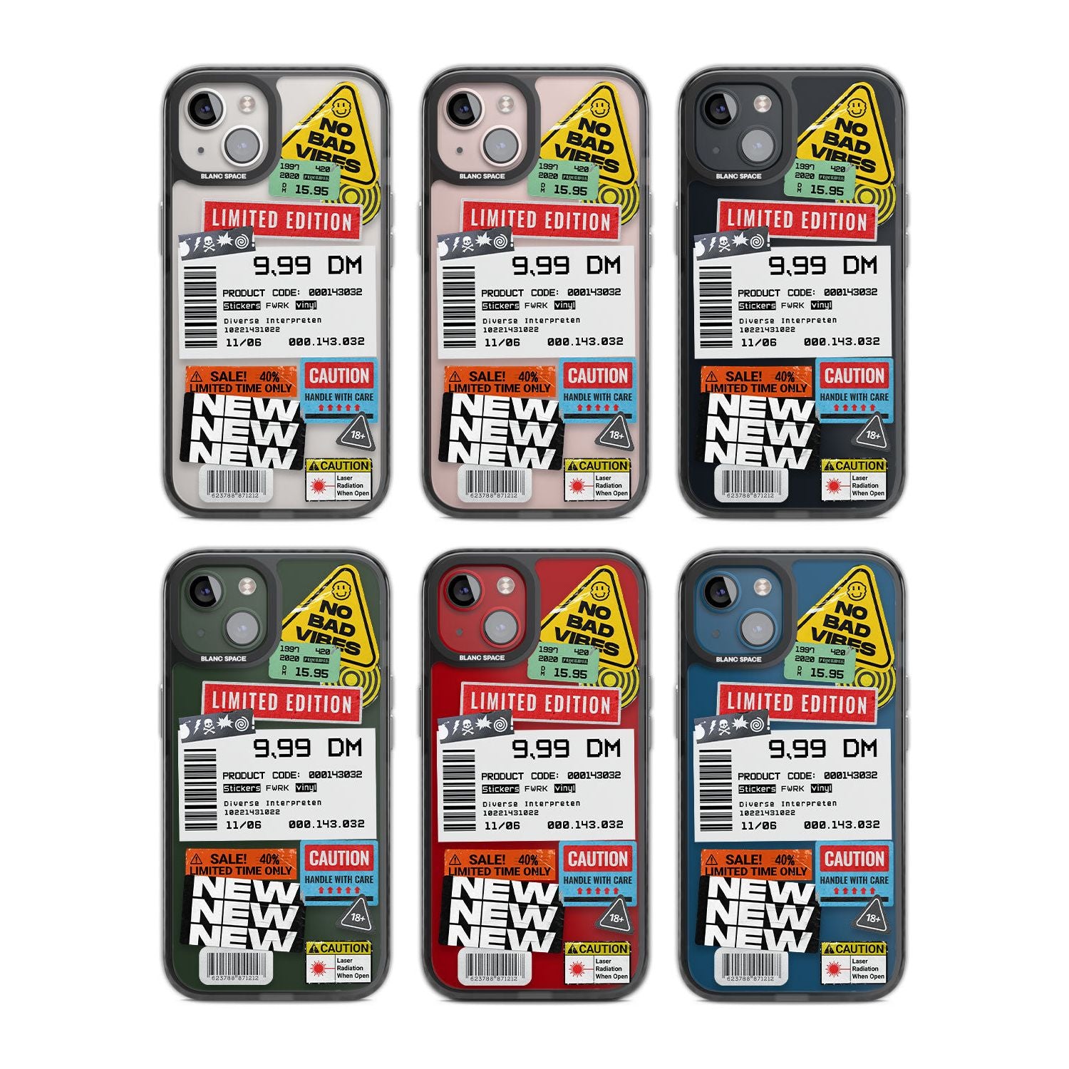 Barcode Sticker Mix Phone Case for iPhone 14